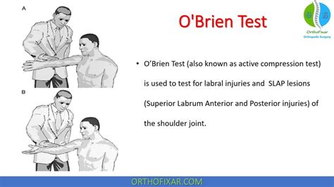 compression test ac joint|positive o'brien test shoulder.